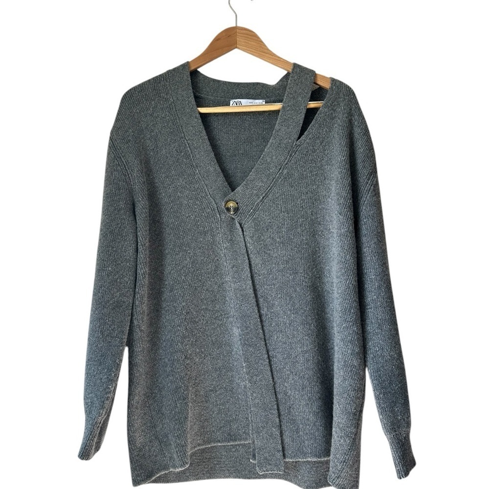 Zara Gray V-Neck Women's Sweater